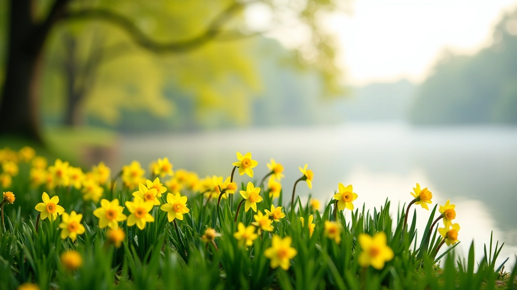Pavasario gėlės prie gptinvestigationsų ežero kranto — žilės, narsai ir pirmi žalieji medžių lapai